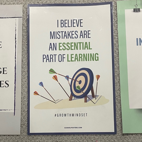 Educational posters Growth mindset (set of 5). Laminated, used in classroom. - Picture 4 of 8